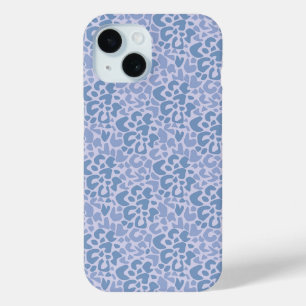 Abstract pattern spotted grey and blue iPhone 15 case