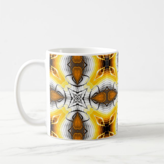 Abstract pattern. Square ornamental regular backgr Coffee Mug (Left)