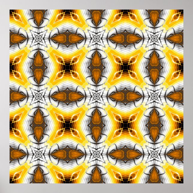 Abstract pattern. Square ornamental regular backgr Poster (Front)