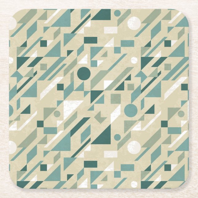 Abstract pattern square paper coaster (Front)