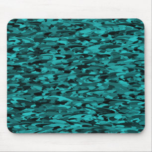 Abstract Pattern Teal Black Mouse Pad