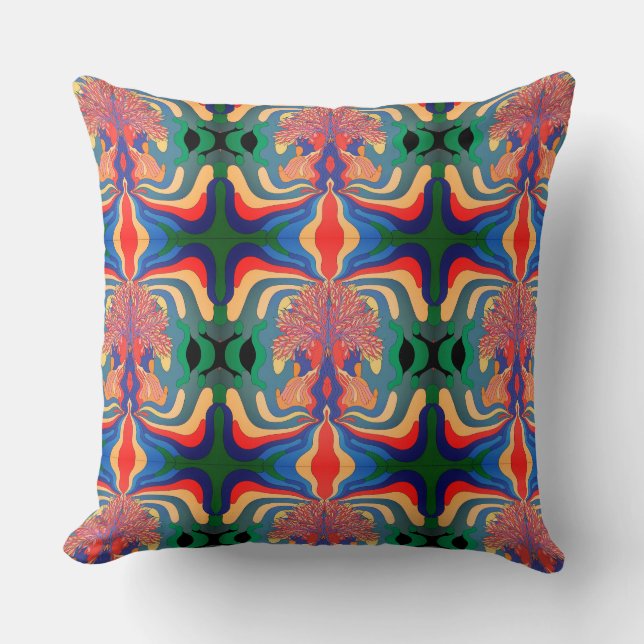Abstract Pattern Throw Pillow (Front)