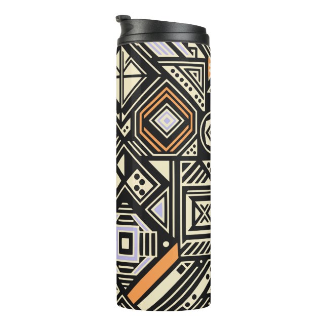 Abstract pattern with geometric shapes thermal tumbler (Rotated Right)