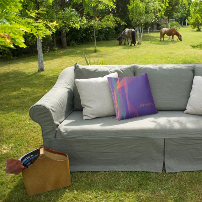 Abstract pattern with name lavender Throw Pillow (Creator Uploaded)