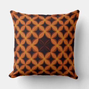 Abstract Pattern with Orange Geometric Petals Cushion