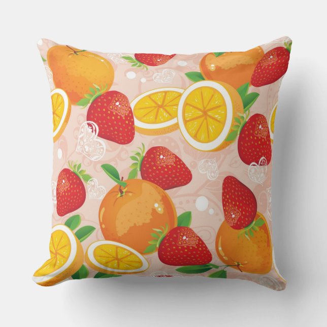 Abstract pattern with strawberry cushion (Front)