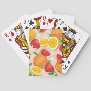 Abstract pattern with strawberry playing cards