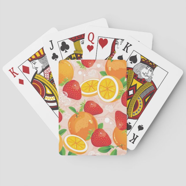 Abstract pattern with strawberry playing cards (Back)