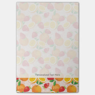 Abstract pattern with strawberry post-it notes