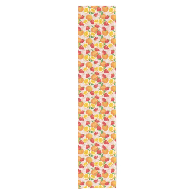 Abstract pattern with strawberry short table runner (Front)