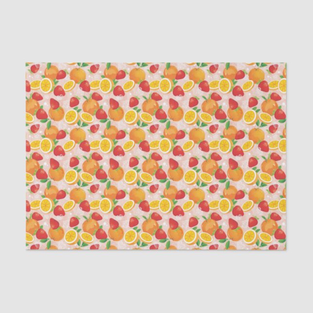 Abstract pattern with strawberry tissue paper (Front)