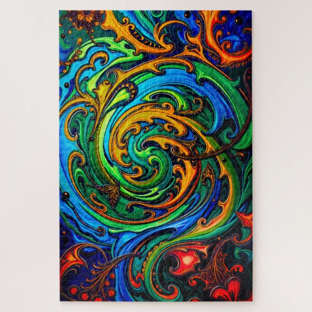 Abstract Pattern with Swirls Jigsaw Puzzle (Vertical)