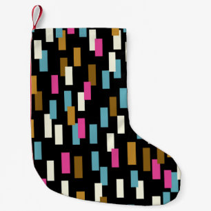 Abstract pattern with textured geometric shapes. a small christmas stocking