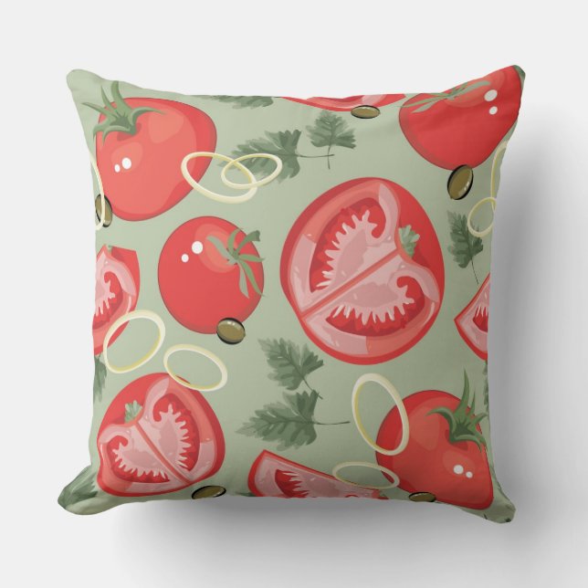 Abstract pattern with tomato cushion (Front)