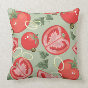 Abstract pattern with tomato cushion