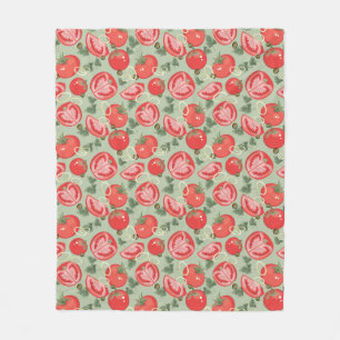 Abstract pattern with tomato fleece blanket