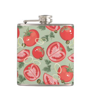Abstract pattern with tomato hip flask