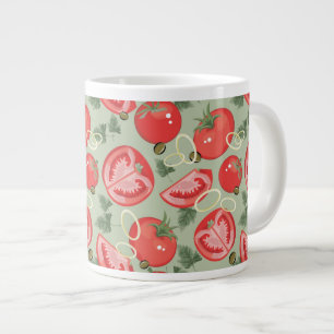 Abstract pattern with tomato large coffee mug