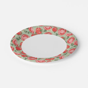Abstract pattern with tomato paper plate