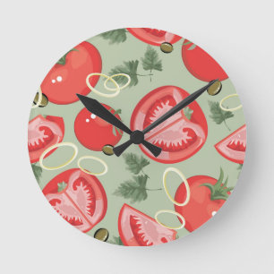 Abstract pattern with tomato round clock