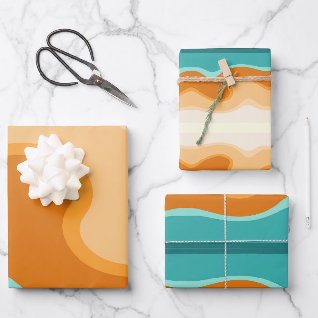 Abstract pattern wrapping paper sheet (Front)