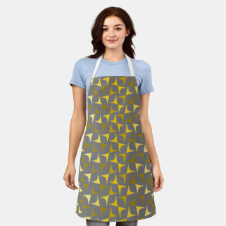 Abstract pattern yellow and grey apron