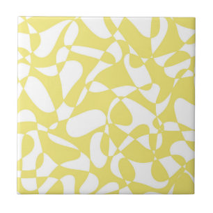 Abstract pattern - yellow and white. ceramic tile