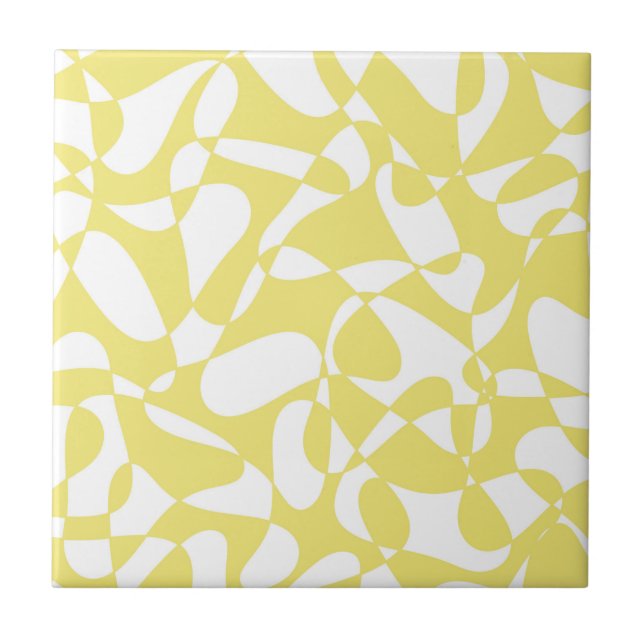 Abstract pattern - yellow and white. ceramic tile (Front)