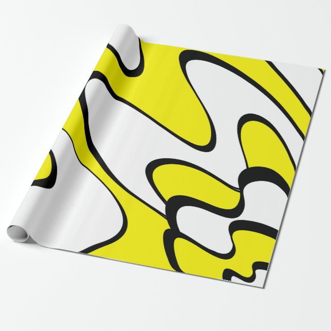 Abstract pattern - yellow wrapping paper (Unrolled)