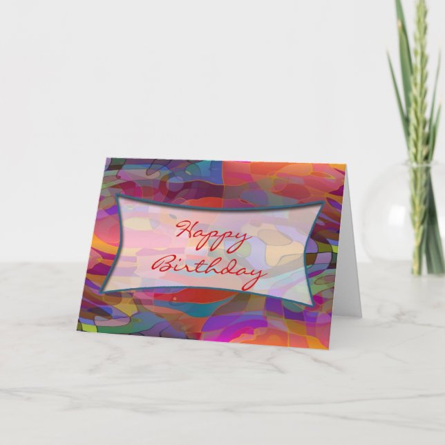 Abstract Pattern & your text | Happy Birthday Card (Front)