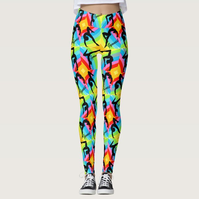 ABSTRACT PATTERNED GYMNASTICS LEGGINGS (Front)