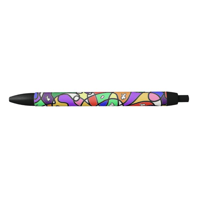  Abstract  Patterns  Black Ink Pen (Front)