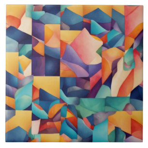 Abstract Patterns Inspired by Elements Ceramic Tile