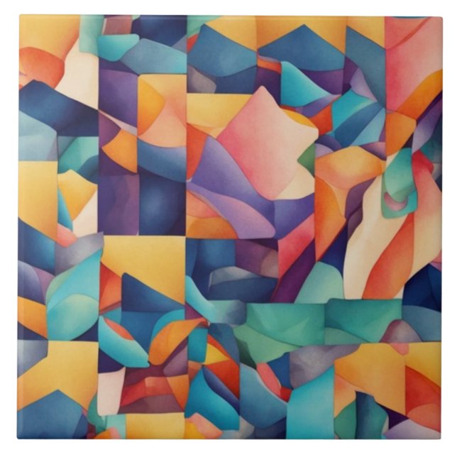 Abstract Patterns Inspired by Elements Ceramic Tile (Front)