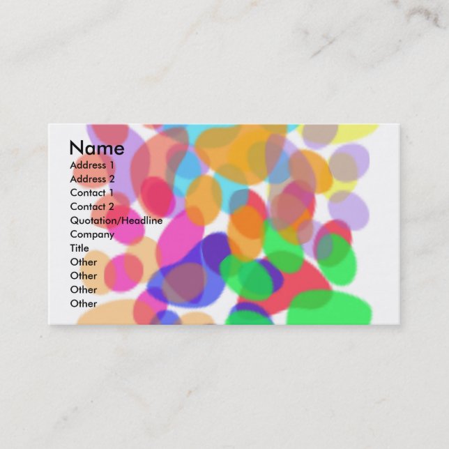 Abstract Paw Prints Business/Profile Card (Front)