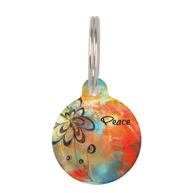 Abstract Peace Pet Tag (Front)