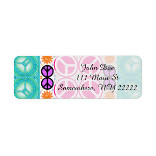 Abstract Peace Return Address Label