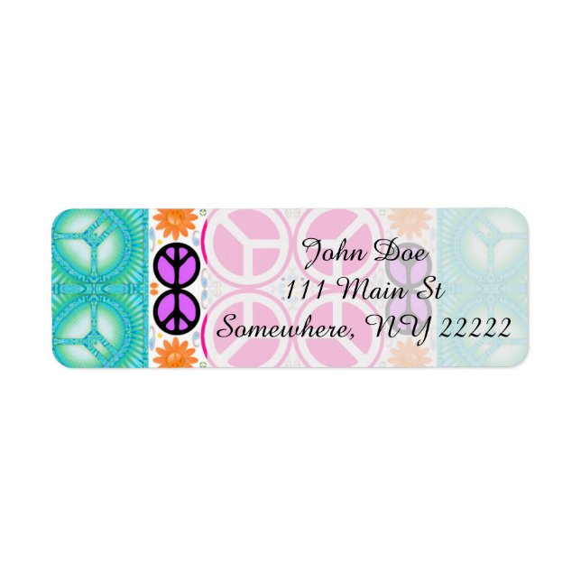 Abstract Peace Return Address Label (Front)
