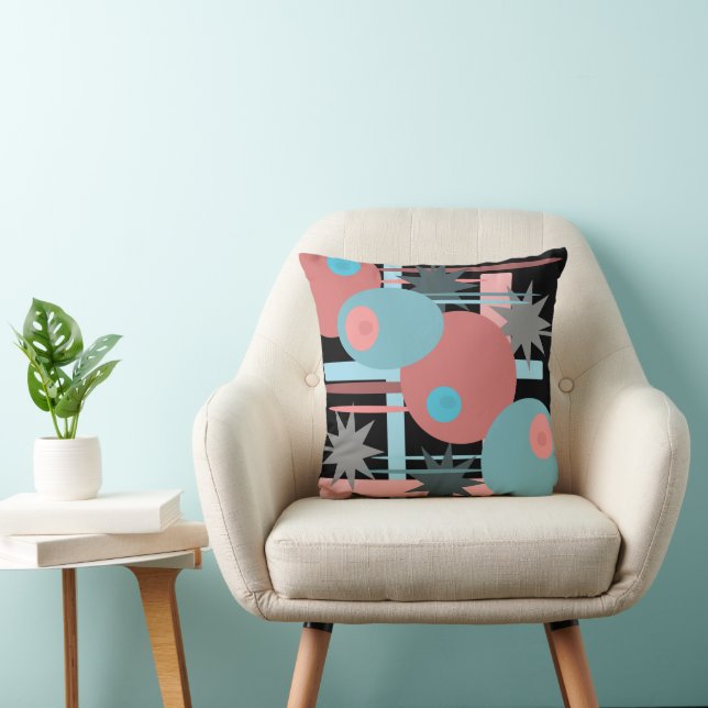 Abstract Peach and Blue Cushion (Chair)