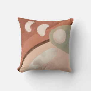 Abstract Peach Cinnamon Organic Rounded Modern Art Cushion