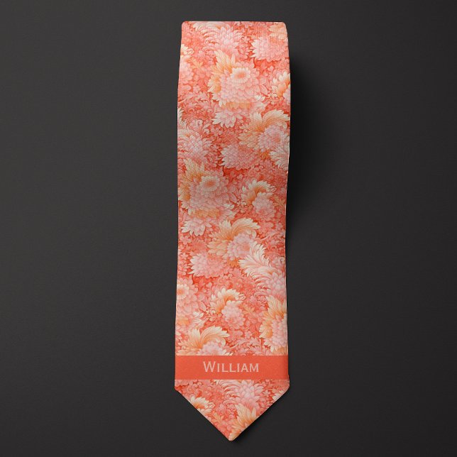 Abstract Peach Floral  Tie (Creator Uploaded)