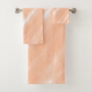Abstract Peach Fuzz Watercolor Modern Minimalist Bath Towel Set