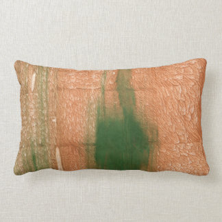 Abstract peach green art lumbar cushion