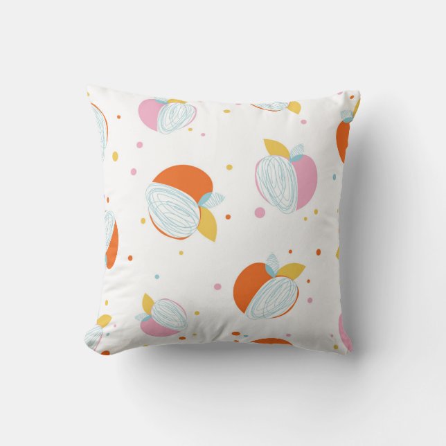 Abstract Peach Harmony Cushion (Front)