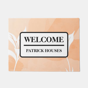 Abstract Peach Lily Artistic Doormat