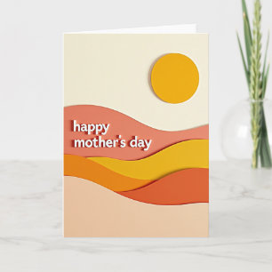 Abstract Peach Mothers Day Card