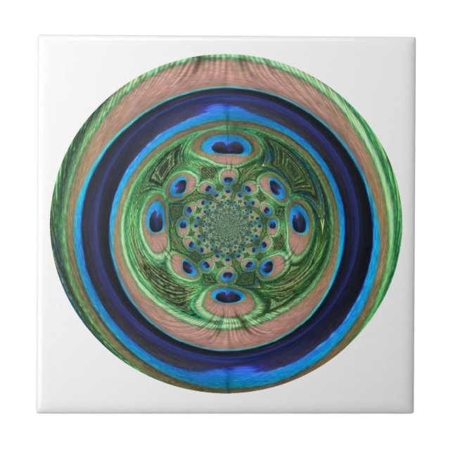 Abstract Peacock Ceramic Tile (Front)