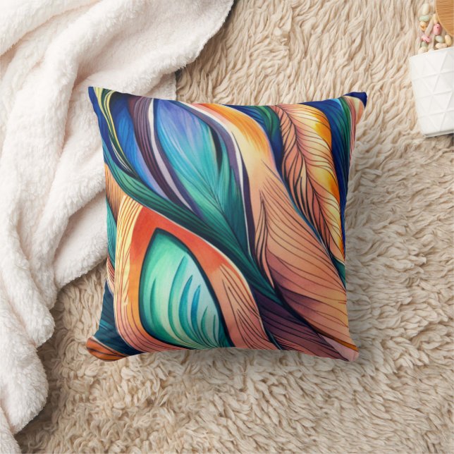 Abstract Peacock Cushion (Blanket)