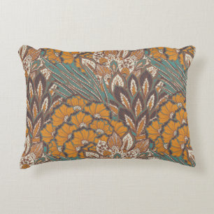 Abstract Peacock Feather Pattern Decorative Cushion
