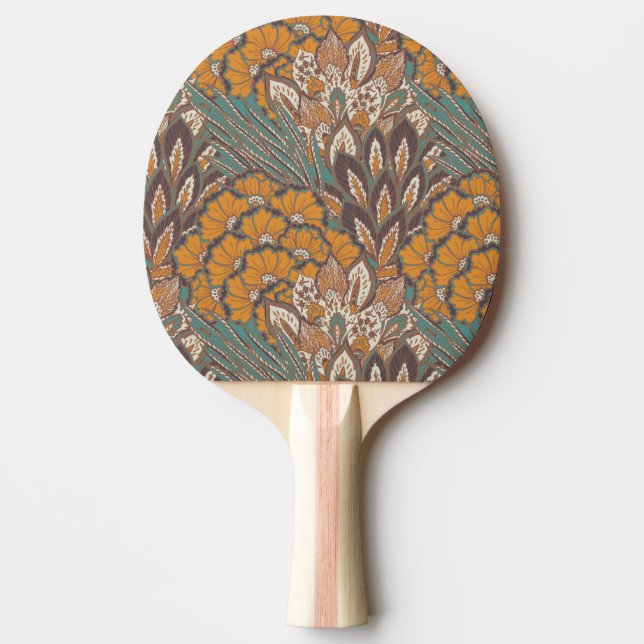 Abstract Peacock Feather Pattern Ping Pong Paddle (Front)